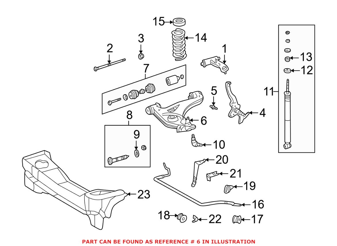 Mercedes Control Arm - Front Driver Side Lower 1703300107